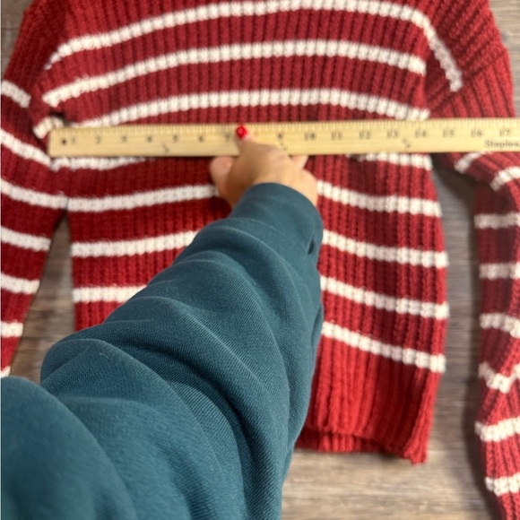 Derek Heart Red and White Striped Sweater - Picture 7 of 8